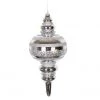 The Christmas Palace Christmas Ornaments 13" SILVER STRIPE FINIAL ORNAMENT SET OF 2