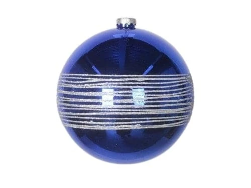 The Christmas Palace 6" BLUE SHINY BALL WITH SILVER GLITTER SET OF 6 Shatterproof & Glass Sets 1 The Christmas Palace 6" BLUE SHINY BALL WITH SILVER GLITTER SET OF 6 Shatterproof & Glass Sets