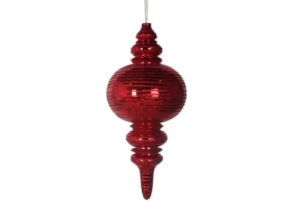 The Christmas Palace 13" RED SHINY GLITTER FINIAL SET OF 2 1 The Christmas Palace 13" RED SHINY GLITTER FINIAL SET OF 2