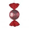 The Christmas Palace 7" RED SWIRL SHINY CANDY ORNAMENT SET OF 12
