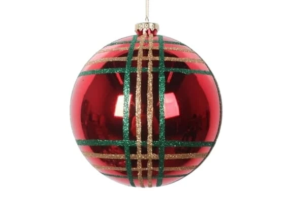 The Christmas Palace Christmas Ornaments 5.5" RED & GREEN PLAID ORNAMENT SET OF 6 1 The Christmas Palace Christmas Ornaments 5.5" RED & GREEN PLAID ORNAMENT SET OF 6