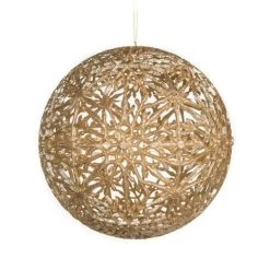 The Christmas Palace 8" CHAMPAGNE SNOWFLAKE ORNAMENT SET OF 2 Christmas Ornaments