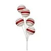 The Christmas Palace 24" RED & WHITE CANDY BALL PICK SET OF 6