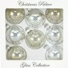 The Christmas Palace 2.5" SILVER GLASS ORNAMENT SET OF SET OF 24