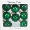 The Christmas Palace Shatterproof & Glass Sets 2.5" GREEN GLASS ORNAMENT SET OF SET OF 24