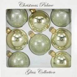 The Christmas Palace Shatterproof & Glass Sets 2.5" GOLD GLASS ORNAMENT SET OF SET OF 24