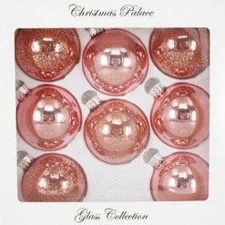 The Christmas Palace 2.5" PINK GLASS ORNAMENT SET OF SET OF 24