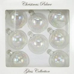 The Christmas Palace 2.5" IRIDESCENT GLASS ORNAMENT SET OF SET OF 24 Shatterproof & Glass Sets