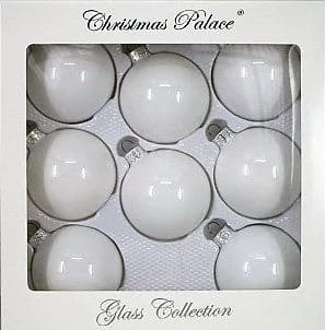 The Christmas Palace Shatterproof & Glass Sets 2.5" WHITE GLASS ORNAMENT SET OF SET OF 24 1 The Christmas Palace Shatterproof & Glass Sets 2.5" WHITE GLASS ORNAMENT SET OF SET OF 24