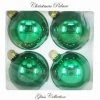 The Christmas Palace 4" GREEN GLASS BALL ORNAMENTS SET OF 24 Shatterproof & Glass Sets