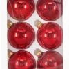 The Christmas Palace Shatterproof & Glass Sets 3.25" RED GLASS BALL ORNAMENTS SET OF 24