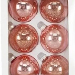 The Christmas Palace 3.25" PINK GLASS BALL ORNAMENTS SET OF 24