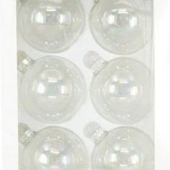 The Christmas Palace Shatterproof & Glass Sets 3.25" IRIDESCENT GLASS BALL ORNAMENTS SET OF 24