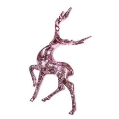 The Christmas Palace 7" PINK REINDEER ORNAMENT SET OF 4