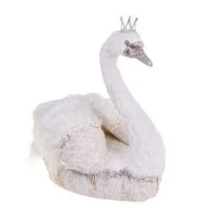 The Christmas Palace Deers, Bears & Swans 24" WHITE WITH GOLD GLITTER SWAN