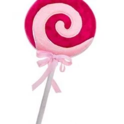 The Christmas Palace Christmas Ornaments 19" PINK & RED LOLLIPOP WITH BOW SET OF 2
