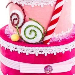 The Christmas Palace 22" PINK 3 TIER CANDY HOUSE Sugar & Spice