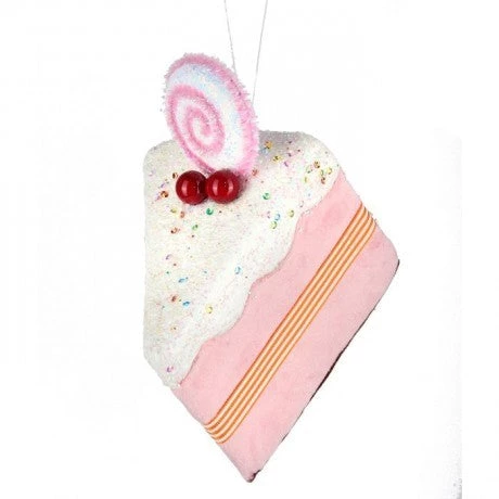 The Christmas Palace 6" PINK CAKE SLICE WITH SPRINKLES ORNAMENT SET OF 6 1 The Christmas Palace 6" PINK CAKE SLICE WITH SPRINKLES ORNAMENT SET OF 6