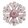 The Christmas Palace Christmas Ornaments 7" WHITE WITH PINK CANDY SNOWFLAKE SET OF 4