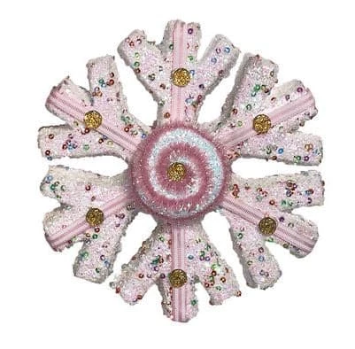 The Christmas Palace Christmas Ornaments 7" WHITE WITH PINK CANDY SNOWFLAKE SET OF 4 1 The Christmas Palace Christmas Ornaments 7" WHITE WITH PINK CANDY SNOWFLAKE SET OF 4