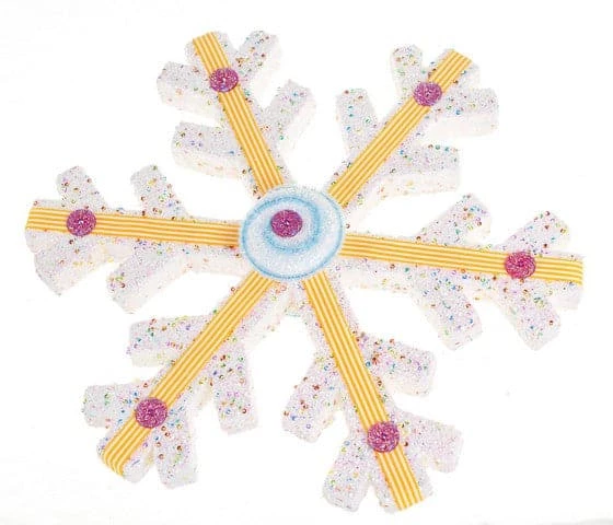 The Christmas Palace Christmas Ornaments 15" WHITE WITH GOLD SNOWFLAKE ORNAMENT SET OF 2 1 The Christmas Palace Christmas Ornaments 15" WHITE WITH GOLD SNOWFLAKE ORNAMENT SET OF 2