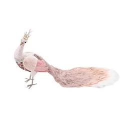 The Christmas Palace Table Tops 18" PINK ELEGANT PEACOCK
