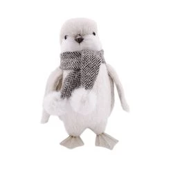 The Christmas Palace 9" CUTE GREY PENGUIN WITH SCARF Deers, Bears & Swans