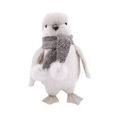 The Christmas Palace 9" CUTE GREY PENGUIN WITH SCARF Deers, Bears & Swans