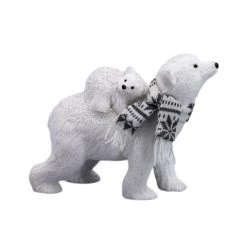The Christmas Palace 10" POLAR BEAR & BABY WITH SCARF