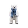 The Christmas Palace 12" STANDING POLAR BEAR WITH BLUE SCARF