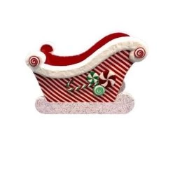 The Christmas Palace 18" RED & WHITE CANDY SLED