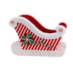 The Christmas Palace 13" RED & WHITE CANDY SLED Peppermint Swirl