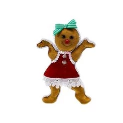The Christmas Palace 8" HAPPY GINGERBREAD GIRL ORNAMENT Christmas Ornaments