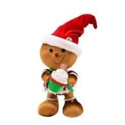 The Christmas Palace 11" GINGERBREAD MAN WITH RED HAT & CUPCAKE