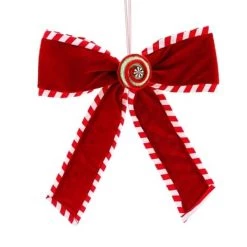 The Christmas Palace 12" PEPPERMINT & RED HANGING CANDY BOW