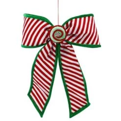 The Christmas Palace 15" PEPPERMINT STRIPED BOW
