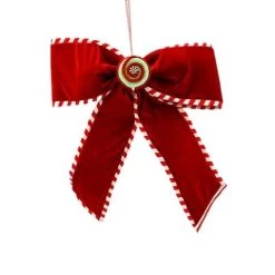 The Christmas Palace 15" RED PEPPERMINT BOW