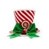 The Christmas Palace 7" PEPPERMINT HAT WITH GREEN BOW