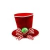 The Christmas Palace 10" RED TOP HAT WITH PEPPERMINT BOW Hats & Boxes
