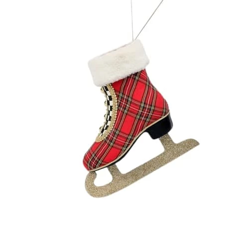 The Christmas Palace Christmas Ornaments 10" RED PLAID ICE SKATE ORNAMENT SET OF 2 1 The Christmas Palace Christmas Ornaments 10" RED PLAID ICE SKATE ORNAMENT SET OF 2