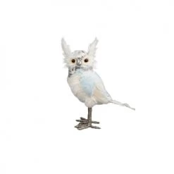 The Christmas Palace 7" ARCTIC BLUE & WHITE OWL Table Tops