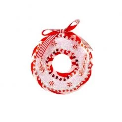 The Christmas Palace 2" PEPPERMINT DOUGHNUT ORNAMENT SET OF 6