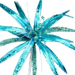 The Christmas Palace 25" AQUA & SILVER PAPYRUS SET OF 6