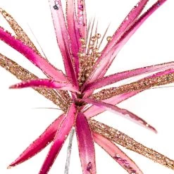 The Christmas Palace 25" PINK & GOLD PAPYRUS SET OF 6 Flowers