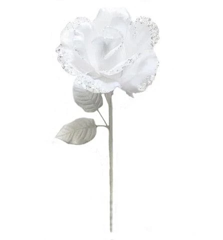 The Christmas Palace Flowers 26'' WHITE ROSE FLOWER STEM SET OF 6 1 The Christmas Palace Flowers 26'' WHITE ROSE FLOWER STEM SET OF 6