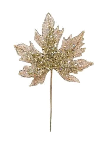 The Christmas Palace 16" CHAMPAGNE LEAF PICK SET OF 6 1 The Christmas Palace 16" CHAMPAGNE LEAF PICK SET OF 6
