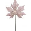 The Christmas Palace 16" PINK LEAF STEM SET OF 6