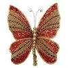 The Christmas Palace Butterflies 8" RED & GOLD GLITTER BUTTERFLY SET OF 6