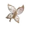 The Christmas Palace Gilded Elegance 8" IVORY & GOLD GEM BUTTERFLY SET OF 6