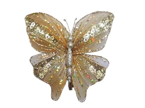 The Christmas Palace Butterflies 7" GOLD GLITTER BUTTERFLY SET OF 6 1 The Christmas Palace Butterflies 7" GOLD GLITTER BUTTERFLY SET OF 6